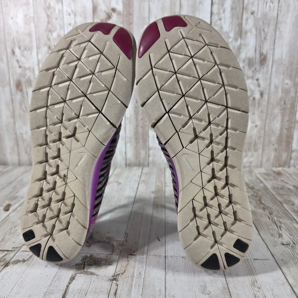 Nike Free RN Flyknit Womens Running Shoes Purple Multicolor 831070-500‎ Size 7